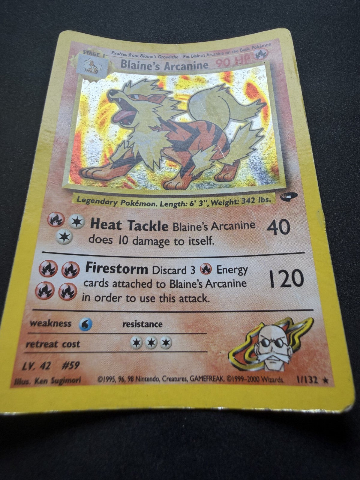 Pokemon TCG: Blaine's Arcanine #1 Gym Challenge Holo - HP
