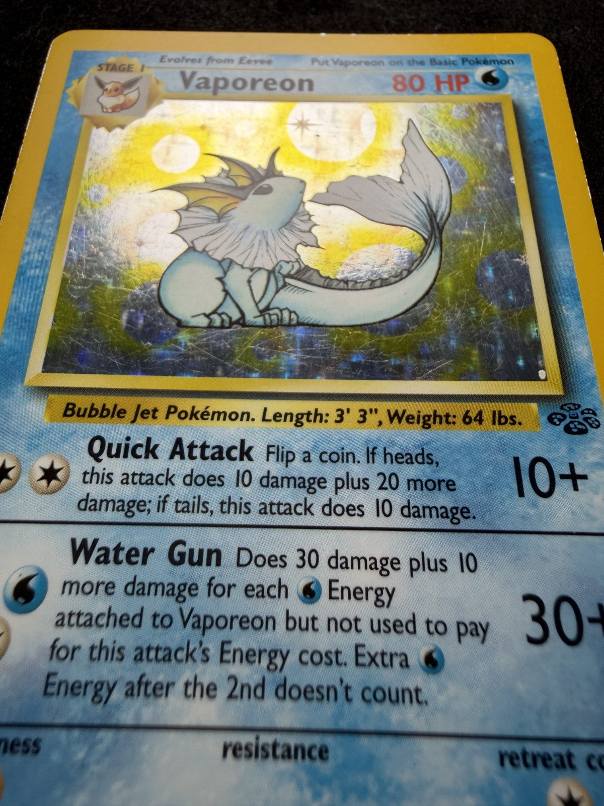 Pokemon TCG: Vaporeon #12 Pokemon Jungle Holo - MP