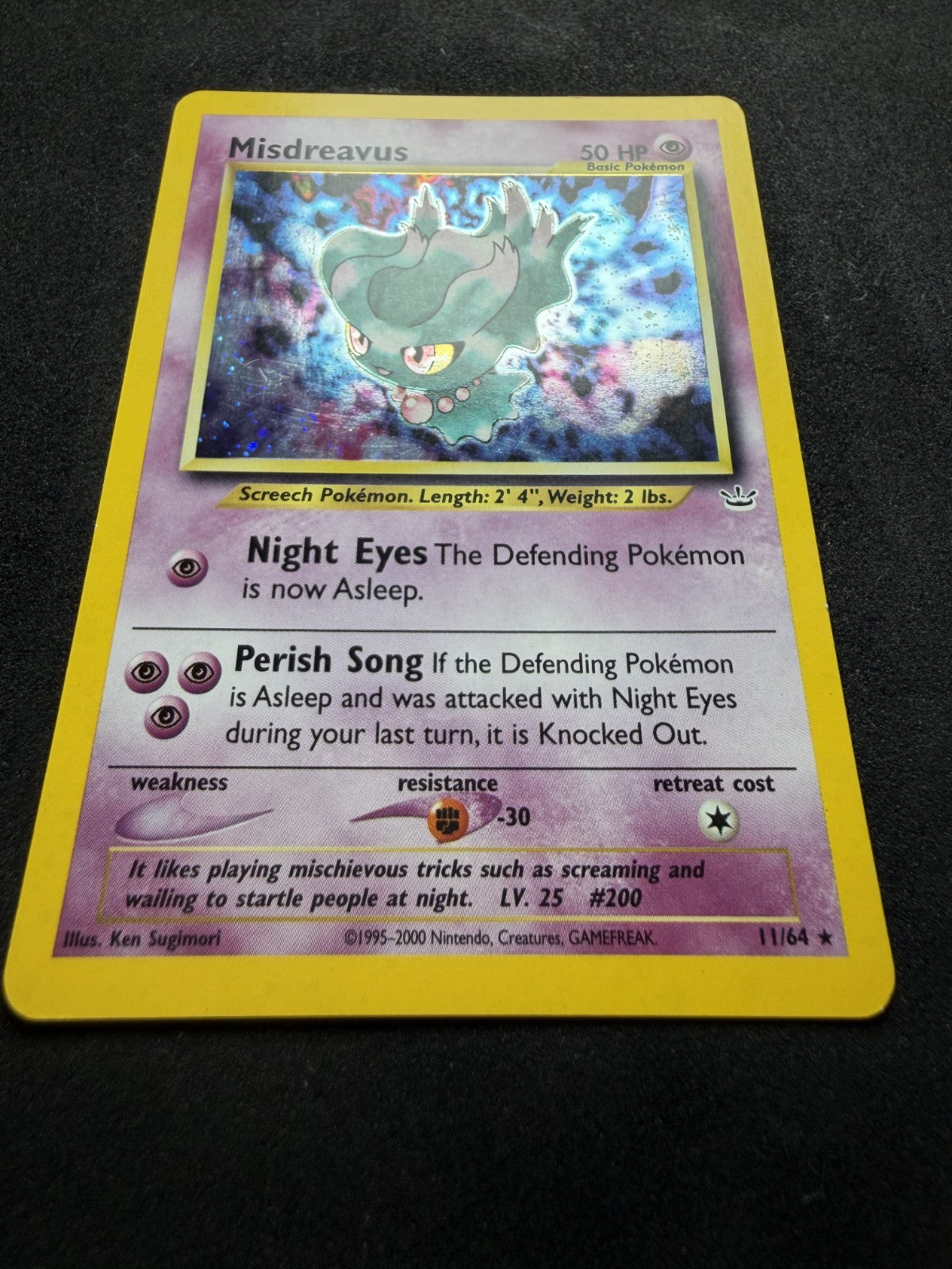 Pokemon TCG: Misdreavus #11 Pokemon Neo Revelation Holo - MP+