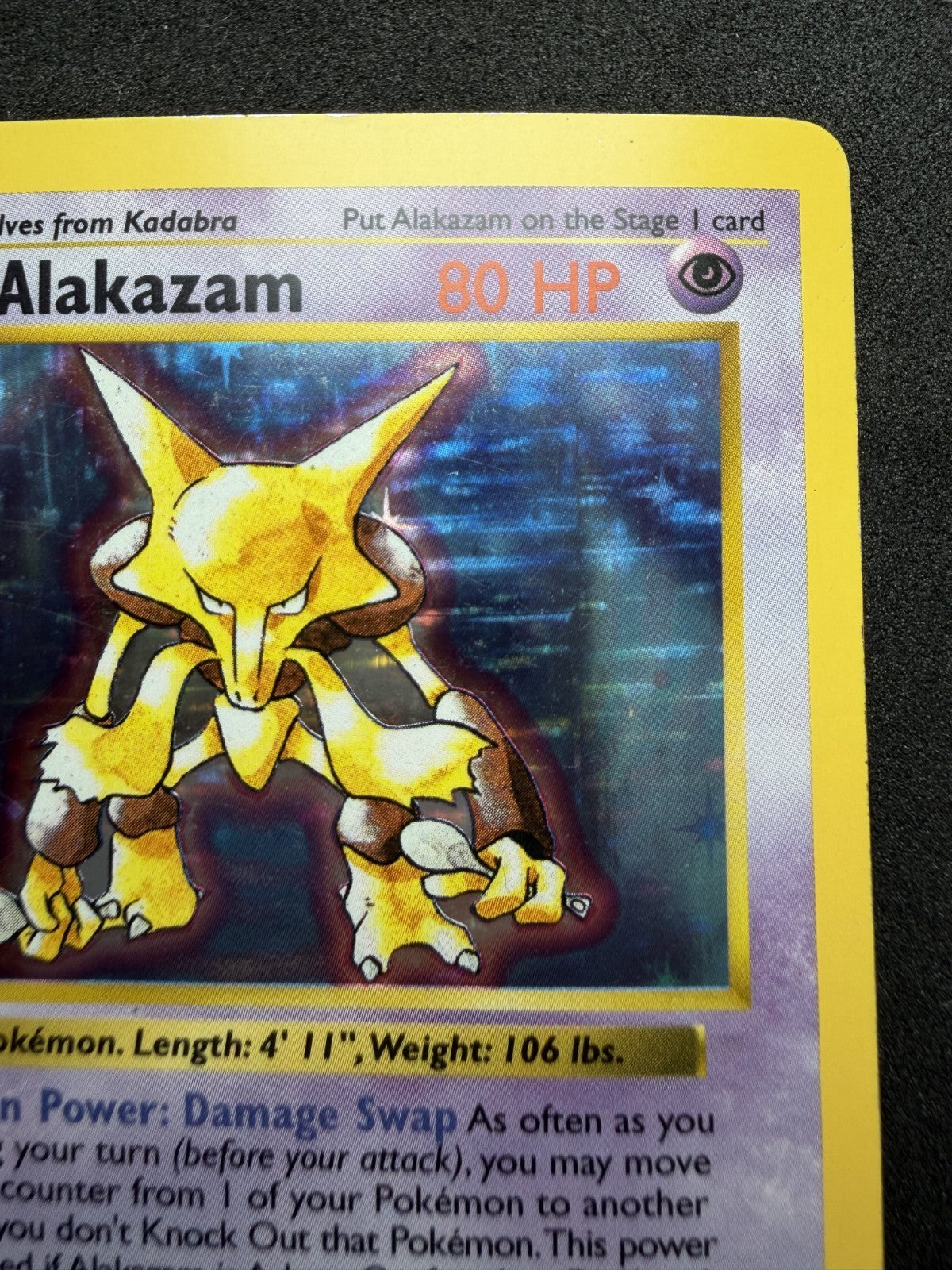 Pokemon TCG: Alakazam [Shadowless] #1 Pokemon Base Set - MP