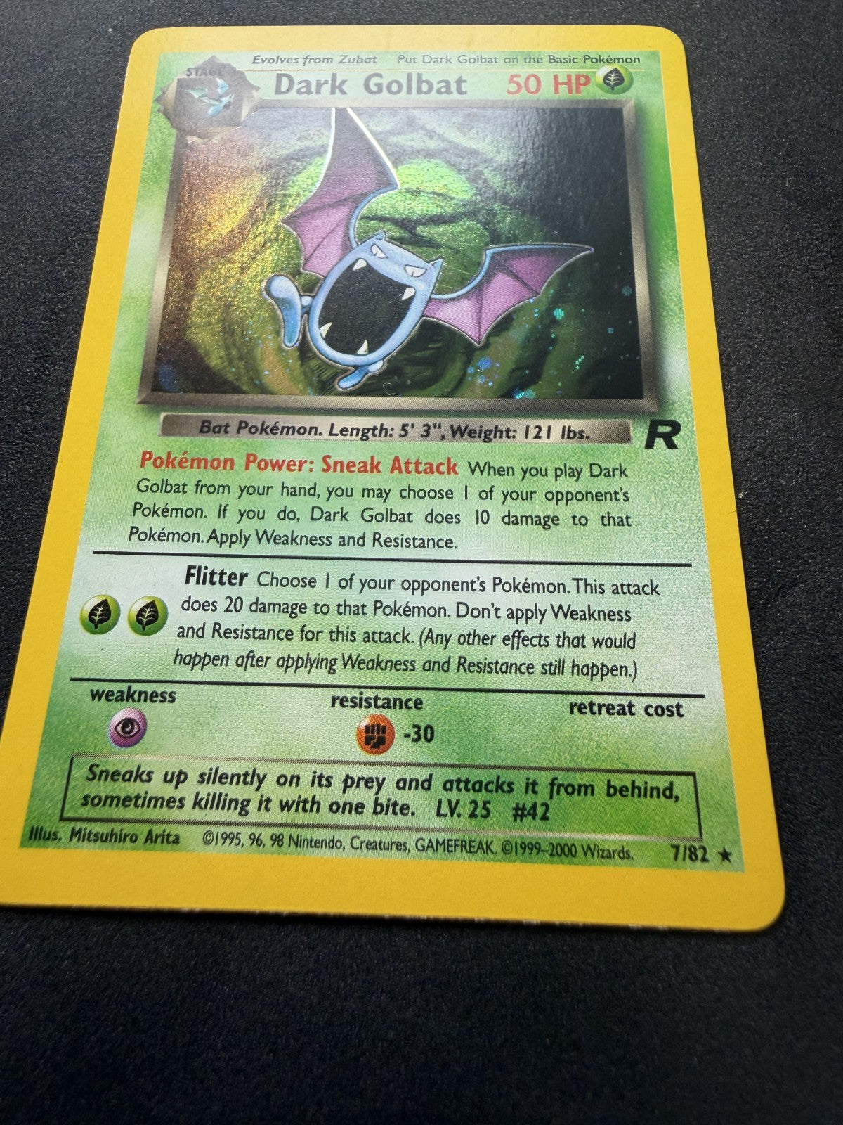 Dark Golbat 7/82 Holo Rare Team Rocket Unlimited Pokemon Card - NM