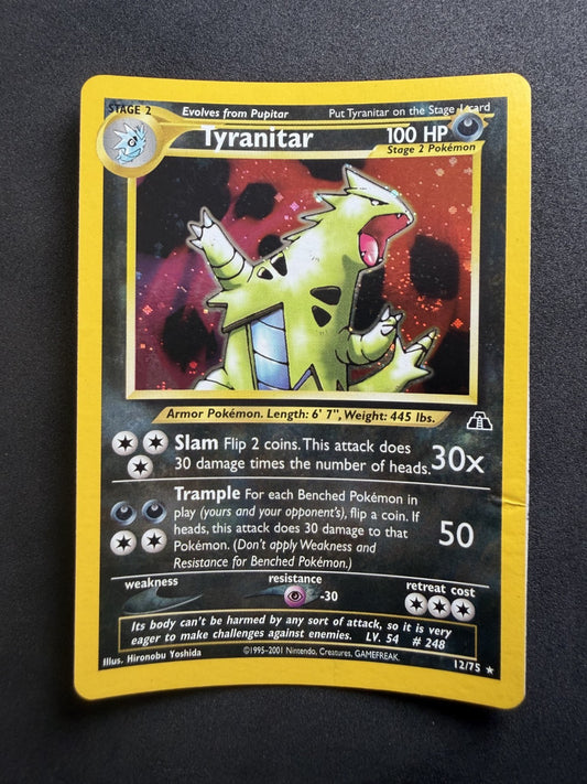 Pokemon TCG - Tyranitar Neo Discovery - 2001 - Holo 12/75 Rare WoTC - *Creased* - NM