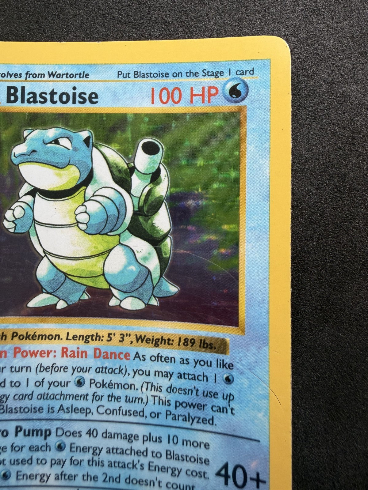 Blastoise 2/102 Base Set Shadowless Holo Rare Pokemon - MP