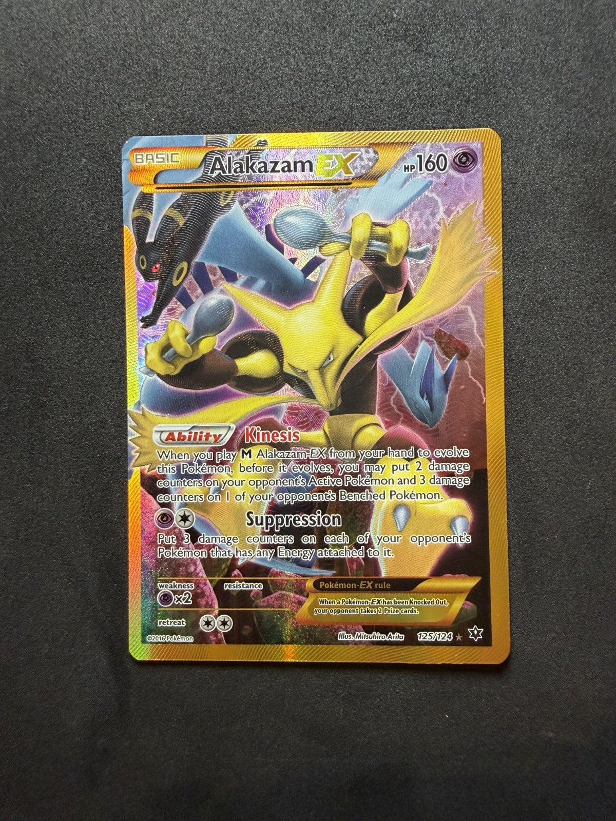 Pokémon TCG Alakazam-EX Fates Collide 125/124 Holo Secret Rare - NM