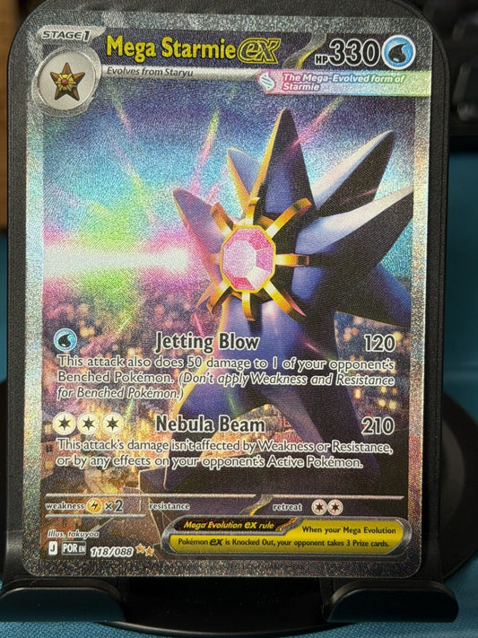 Pokémon Mega Starmie ex 118/088 Full Art Ultra Rare Holo – Perfect Order – - NM