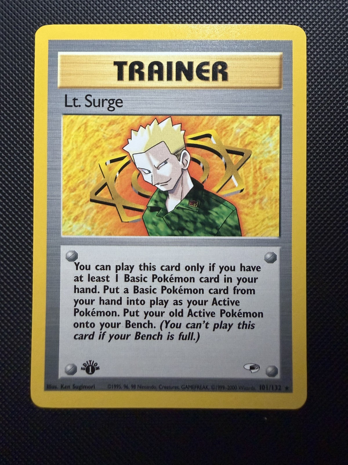 Lt. Surge 101/132 Gym Heroes 1st Edition Non Holo - NM
