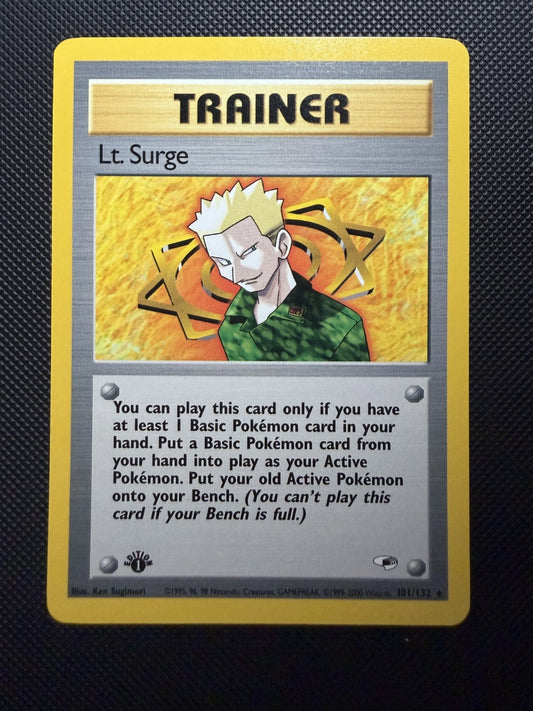 Lt. Surge 101/132 Gym Heroes 1st Edition Non Holo - NM