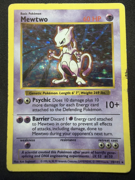 Pokemon TCG - Base Set - Mewtwo Holo Shadowless - 10/102 - HP