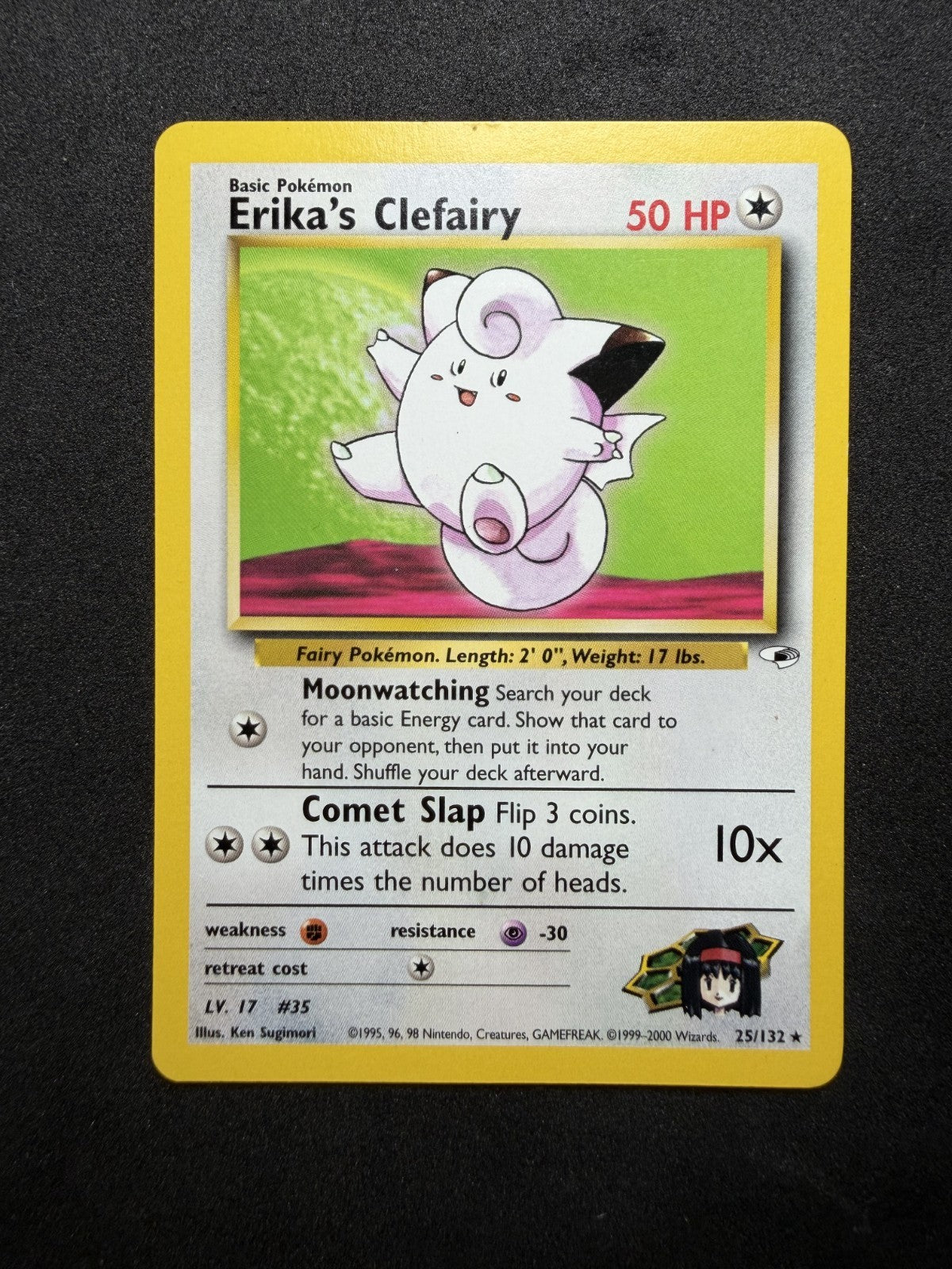 Pokemon TCG: Erika's Clefairy #25 Pokemon Gym Heroes Non Holo - NM