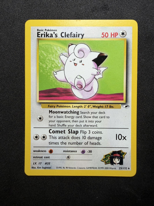 Pokemon TCG: Erika's Clefairy #25 Pokemon Gym Heroes Non Holo - NM
