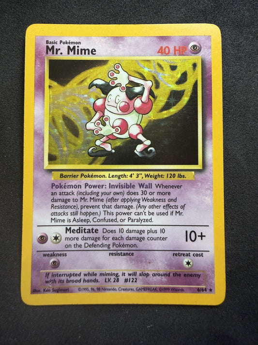 No Symbol Error Mr. Mime 6/64 Jungle Holo Rare Vintage - LP