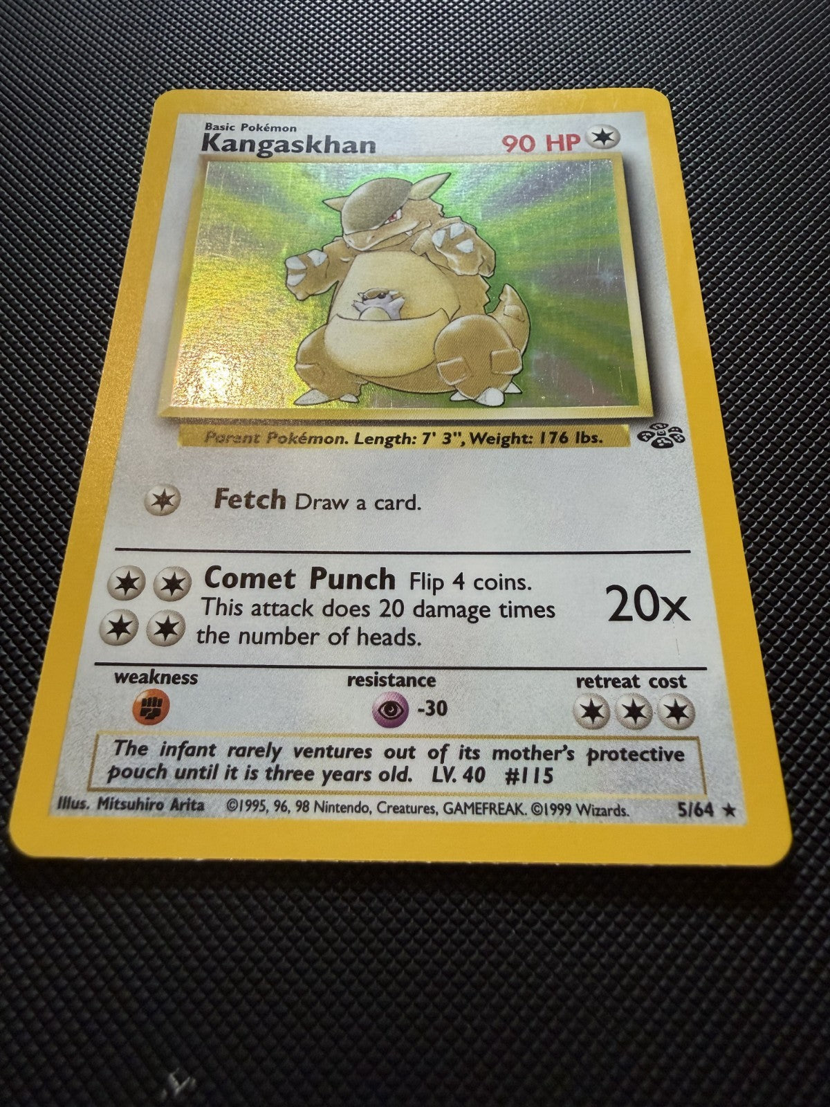 Kangaskhan 5/64 Unlimited Holo Rare Jungle Pokemon Card - NM