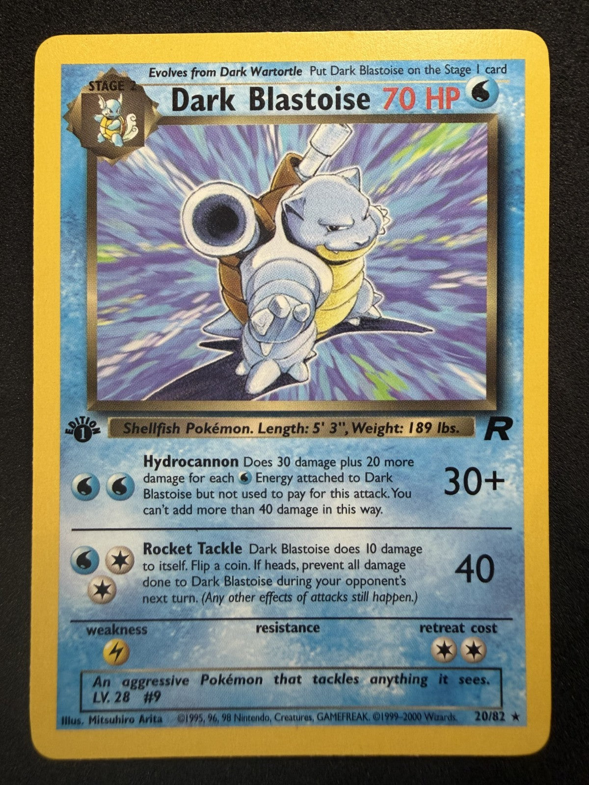 Dark Blastoise 20/82 Rare Team Rocket - WOTC Pokemon - LP