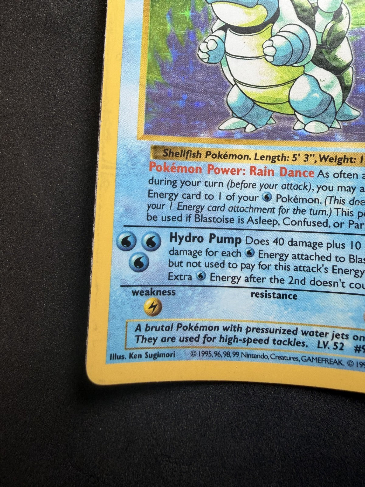 Blastoise 2/102 Base Set Shadowless Holo Rare Pokemon - MP