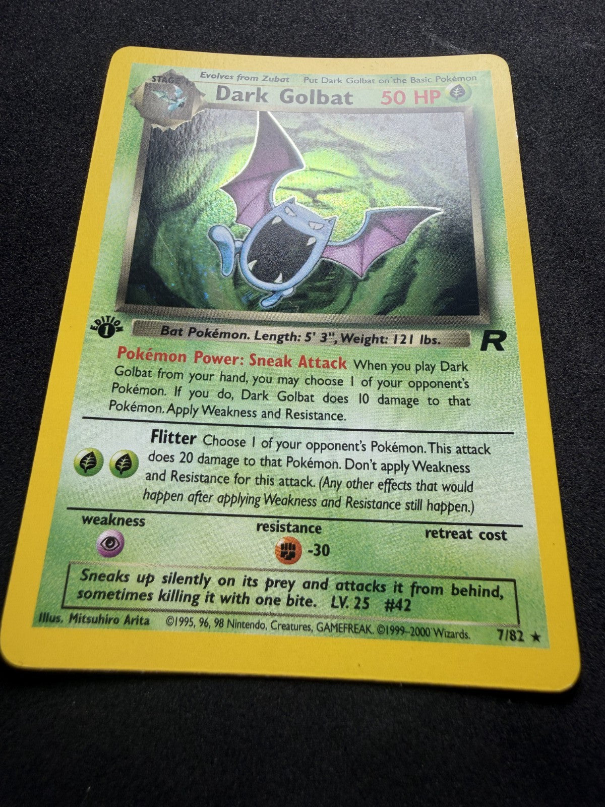 Pokemon TCG: Dark Golbat [1st Edition] #7 Pokemon Team Rocket - NM + SWIRL