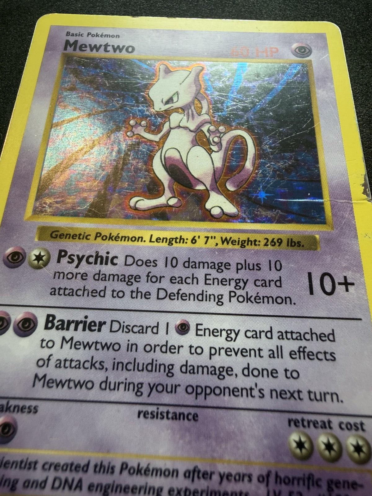 Pokemon TCG - Base Set - Mewtwo Holo Shadowless - 10/102 - HP