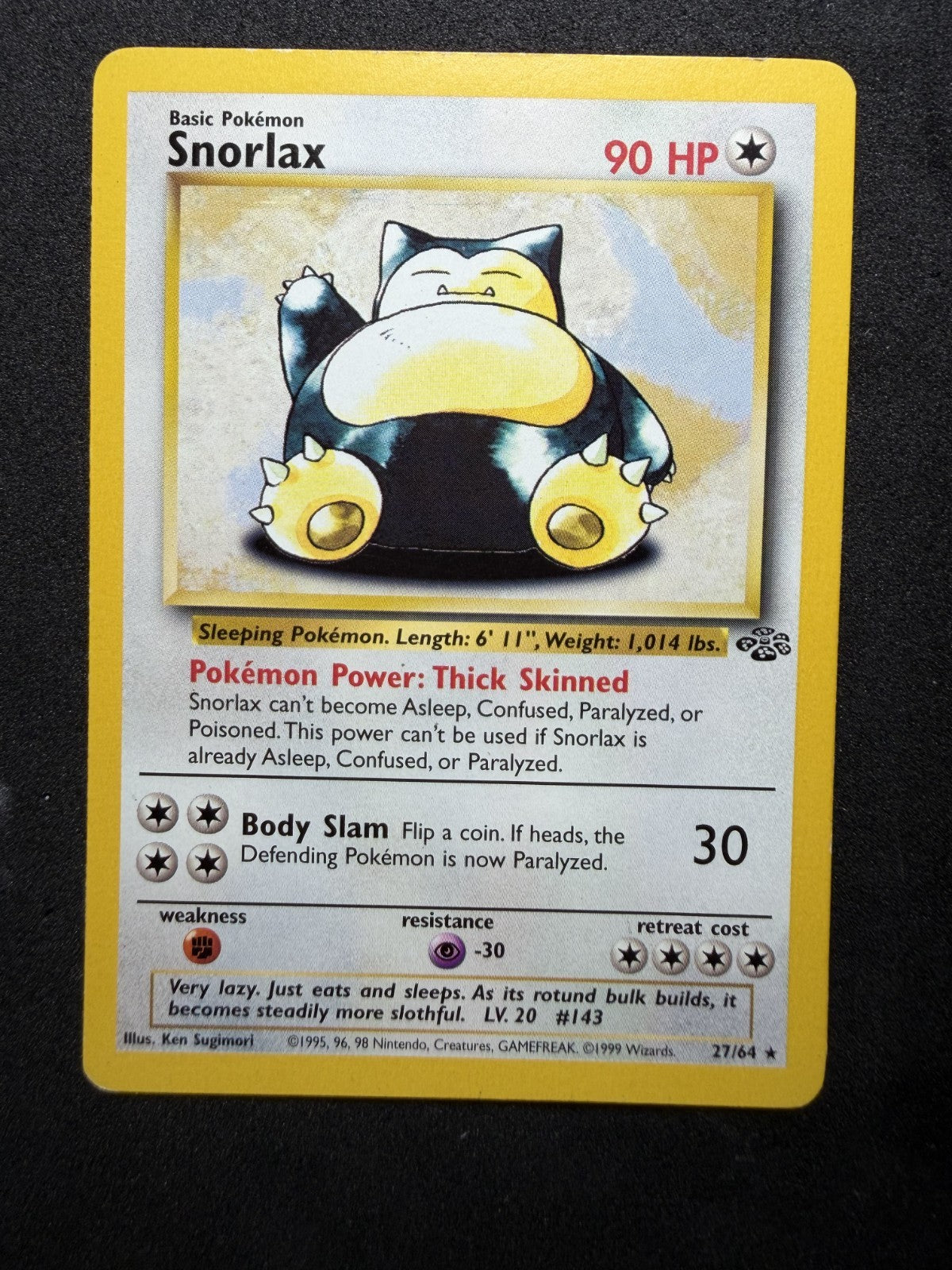Pokemon TCG: Snorlax #27 Pokemon Jungle Non Holo - LP
