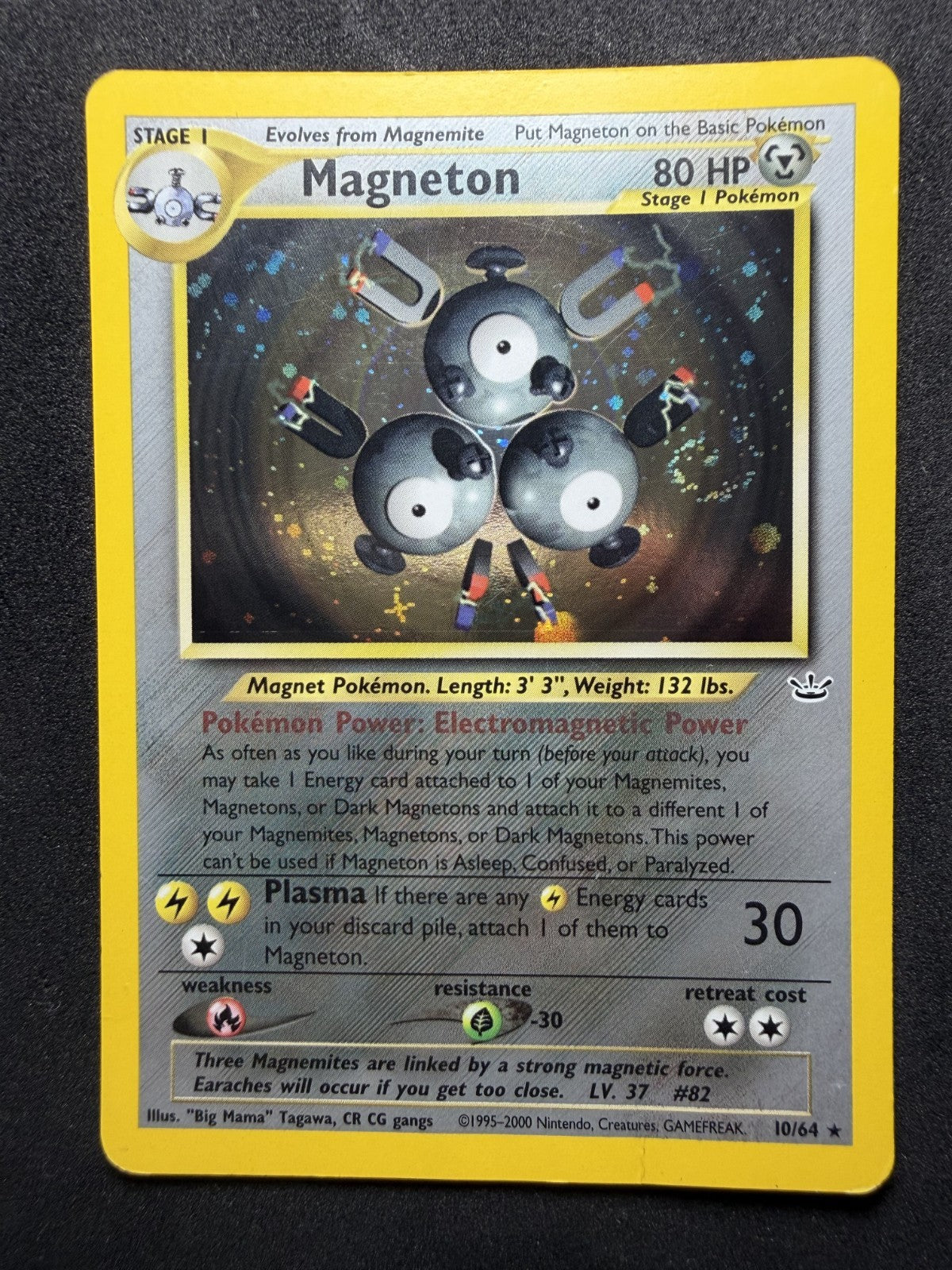Pokemon TCG: Magneton #10 Pokemon Neo Revelation Holo - LP & SWIRL