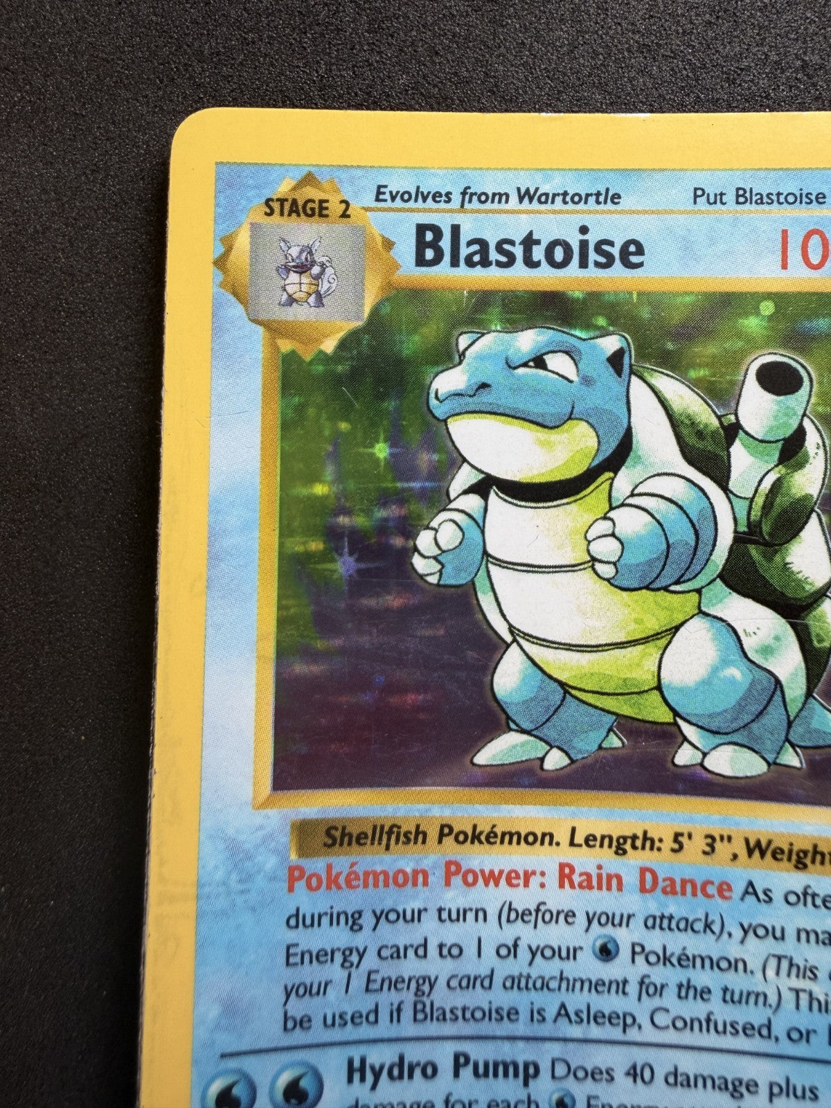 Blastoise 2/102 Base Set Shadowless Holo Rare Pokemon - MP