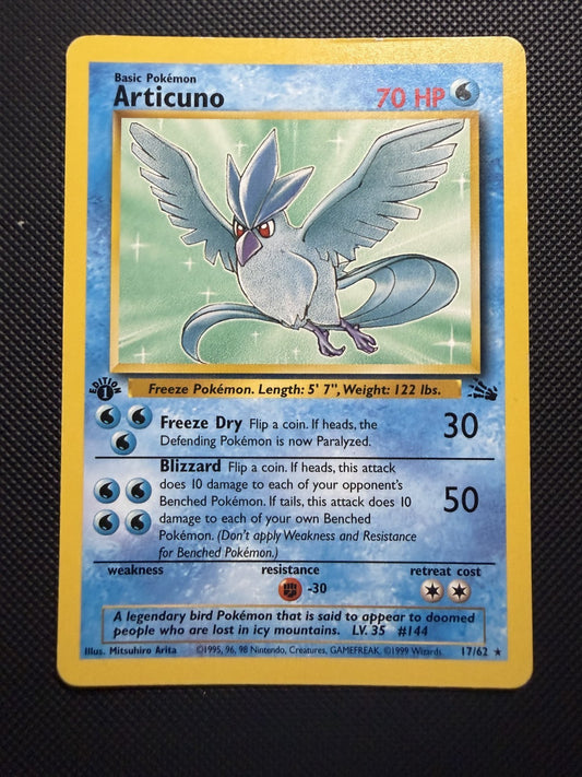 Articuno 17/62 Fossil Rare Pokemon 1st Edition - LP