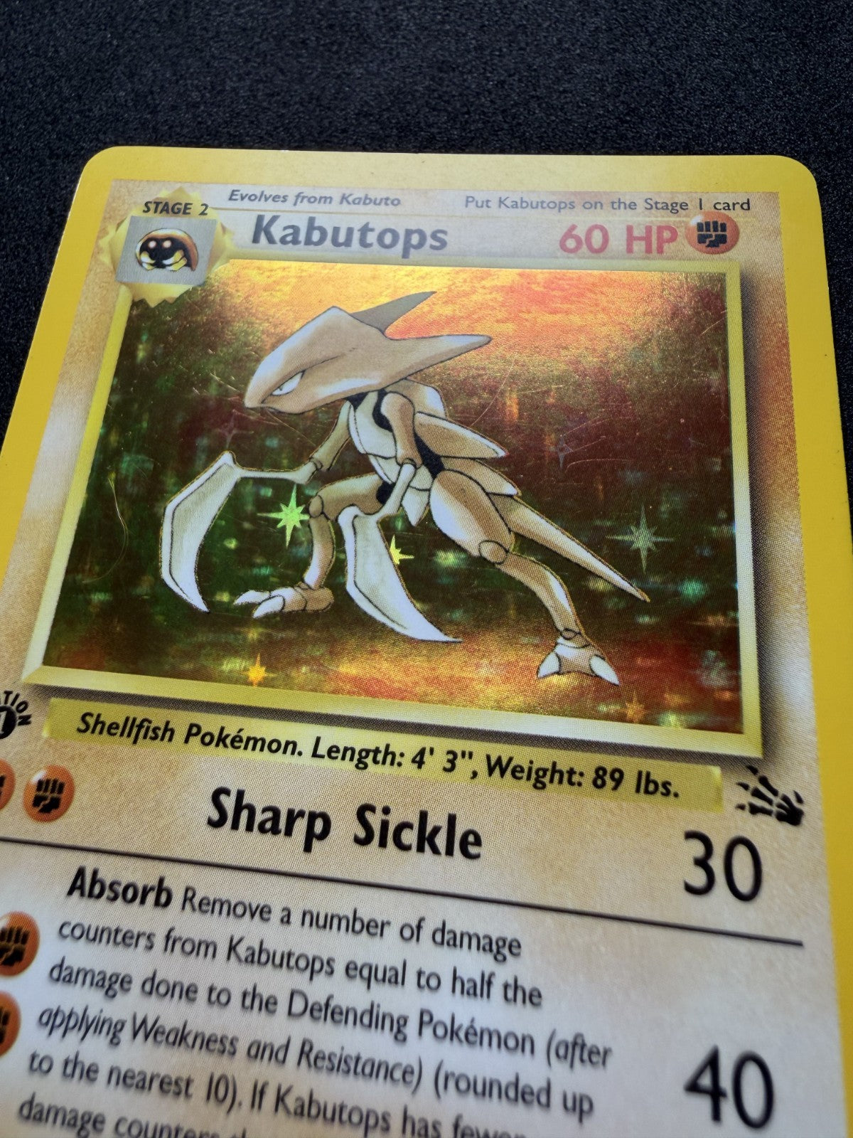 1999 Pokemon WOTC Kabutops 9/62 Fossil 1st Edition Holo - LP