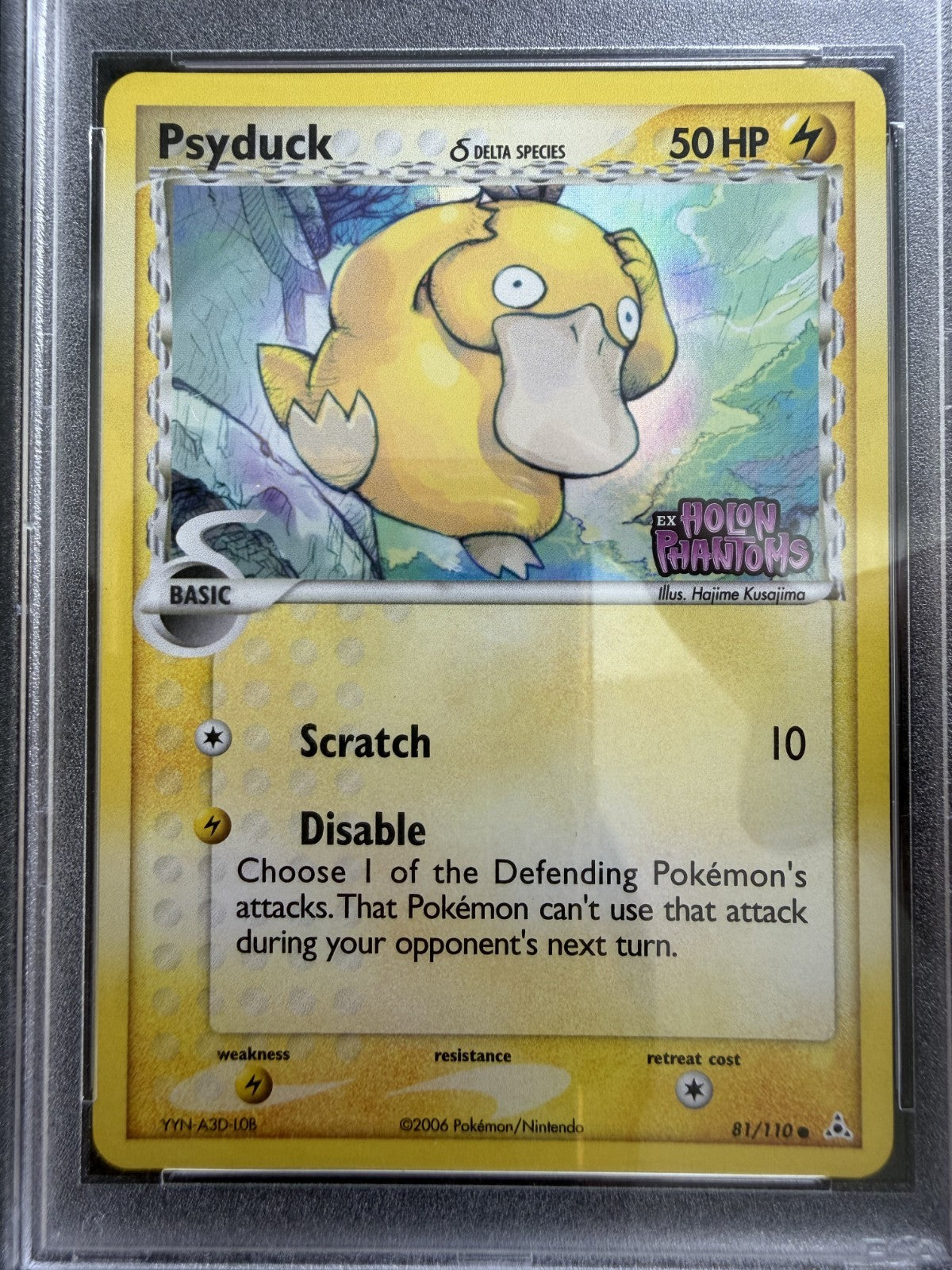 Psyduck 81/110 EX Holon Phantoms Reverse Holo 2006 Pokemon Card - (79 POP) - PSA 9