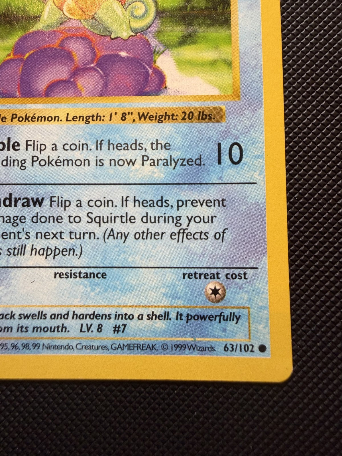 Squirtle 63/102 1st Edition Shadowless Pokemon - LP+