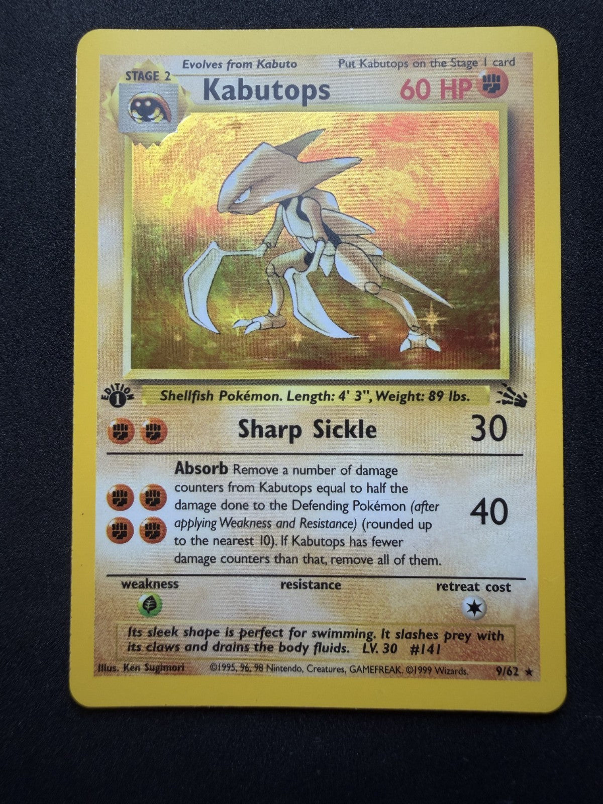 Pokemon TCG: Kabutops [1st Edition] #9 Pokemon Fossil Holo - NM