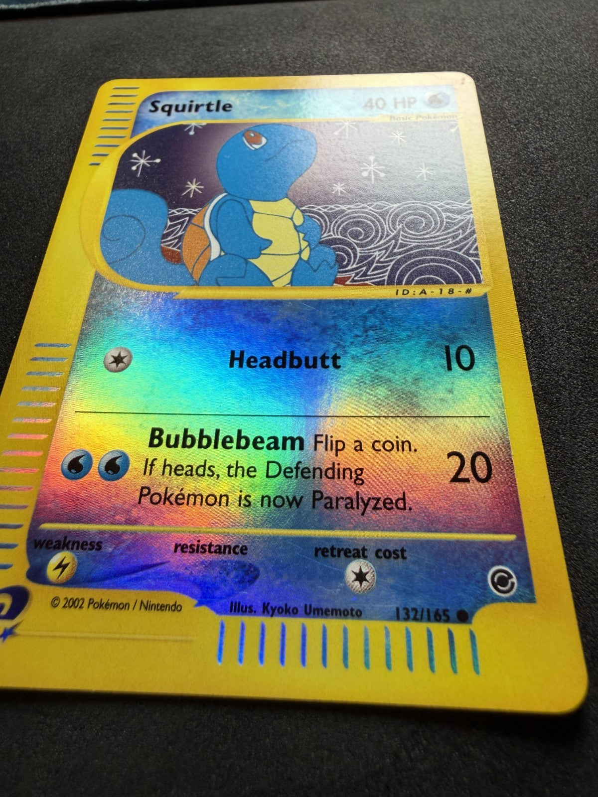Squirtle 132/165 Expedition Base Set Reverse Holo Pokemon - LP