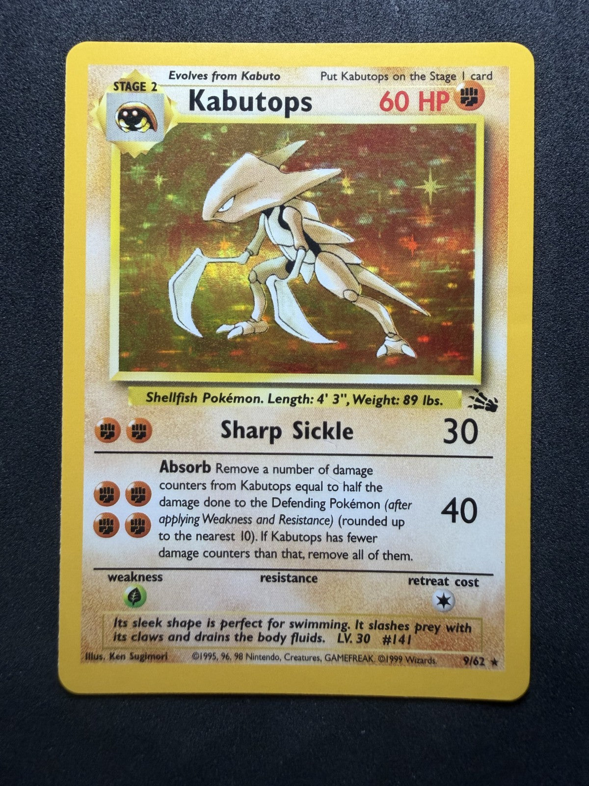 Pokemon TCG: Kabutops #9 Pokemon Fossil Holo - NM