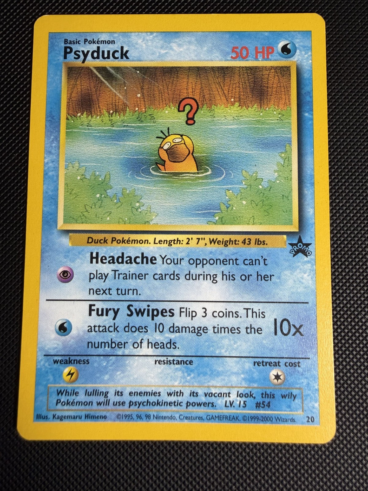 Psyduck Black Star Promo #20 Non Holo 2000 Vintage Pokemon Card - LP