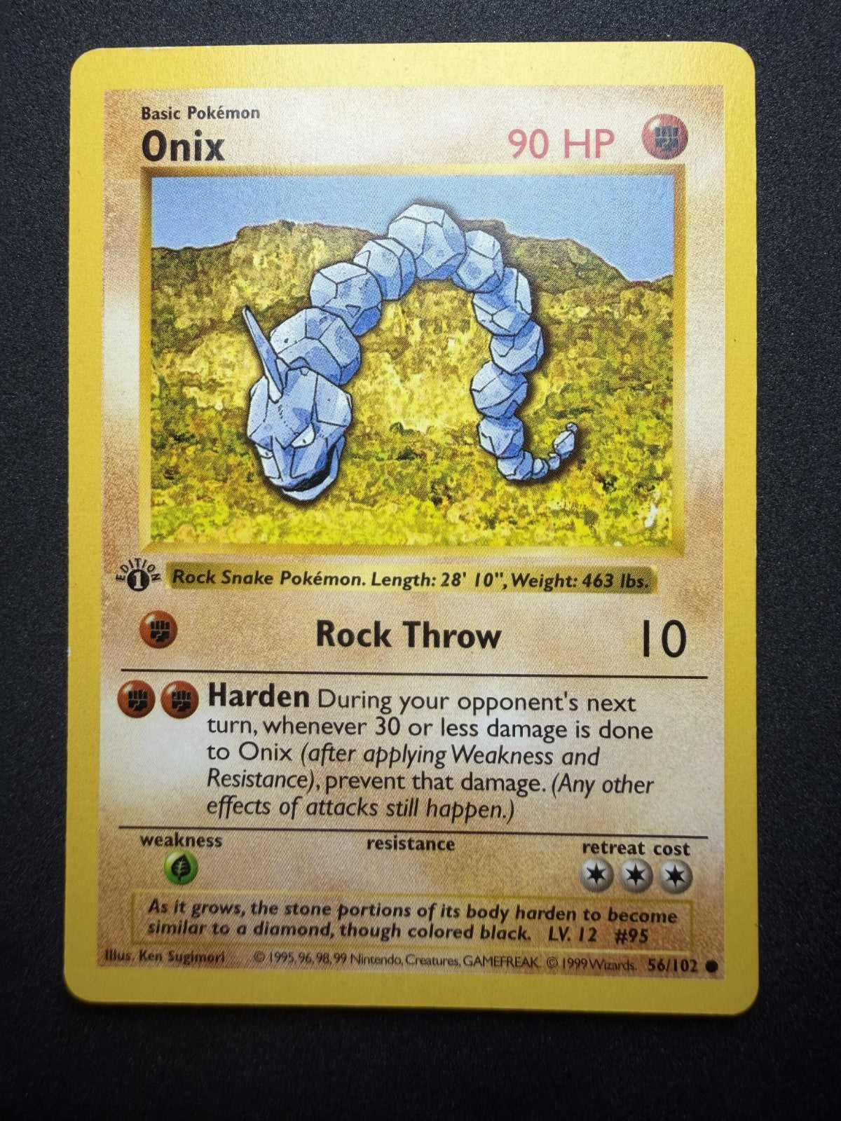 Pokemon TCG: Onix [1st Edition] #56 Shadowless - LP+