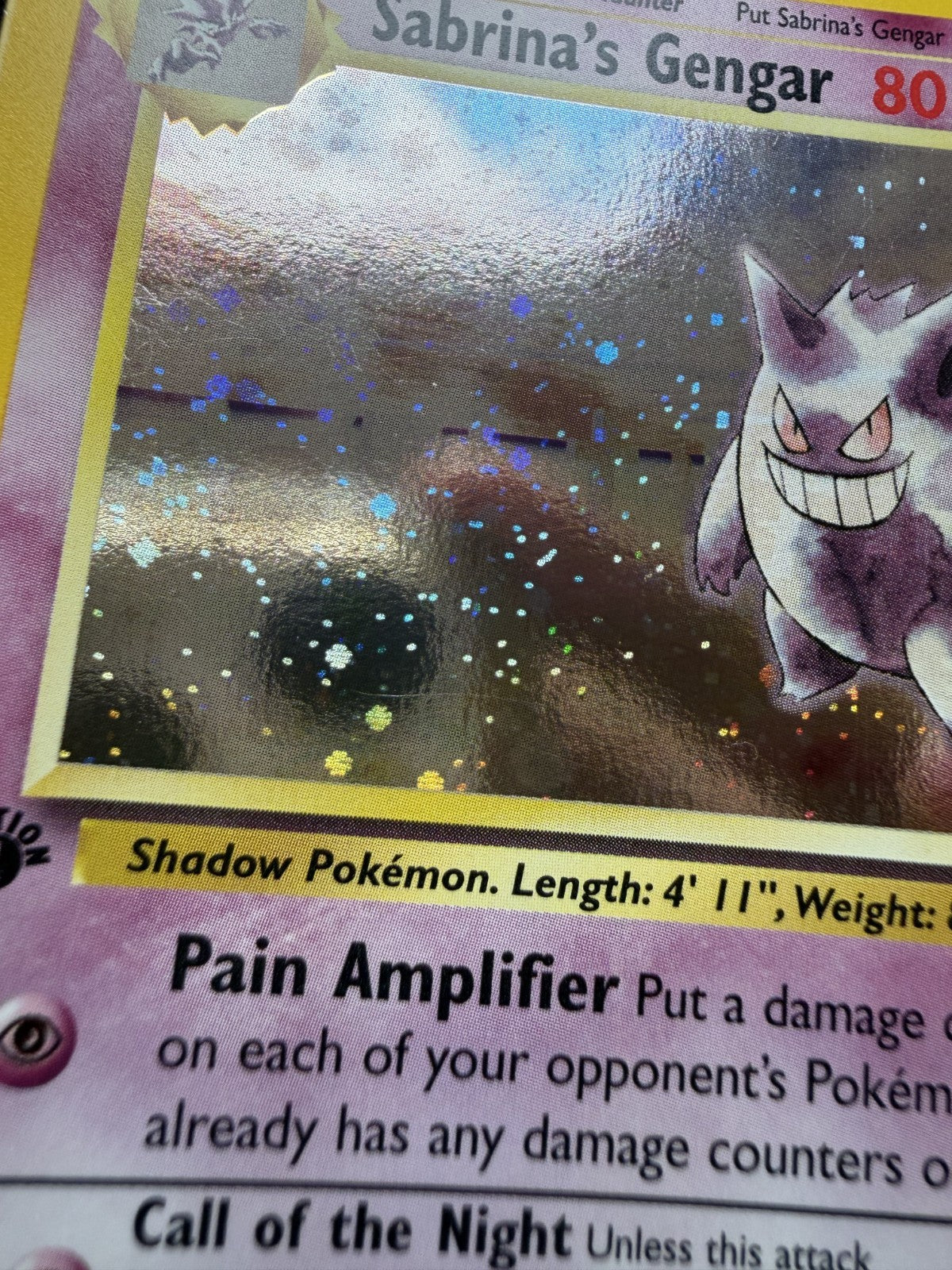 Sabrina's Gengar 14/132 Gym Heroes 1st Ed Holo Vintage Pokemon - & SWIRLLL - VLP
