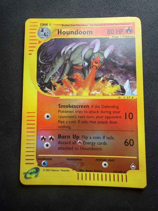 Pokemon Houndoom 14/147 Aquapolis Holo Reverse Rare 2002 English - NM
