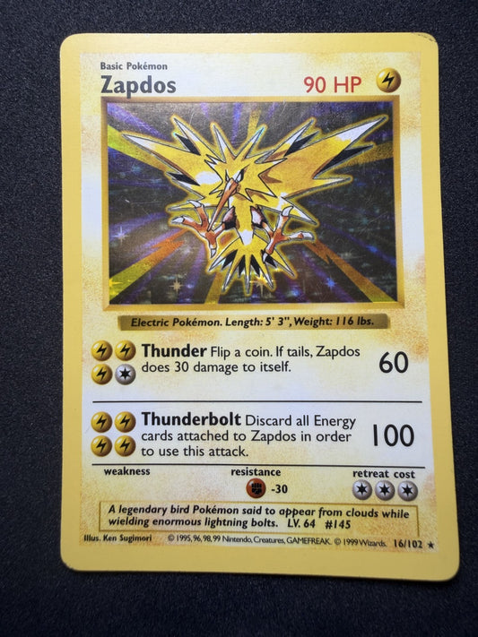 Pokemon TCG: Zapdos [Shadowless] #16 Pokemon Base Set - MP+/LP