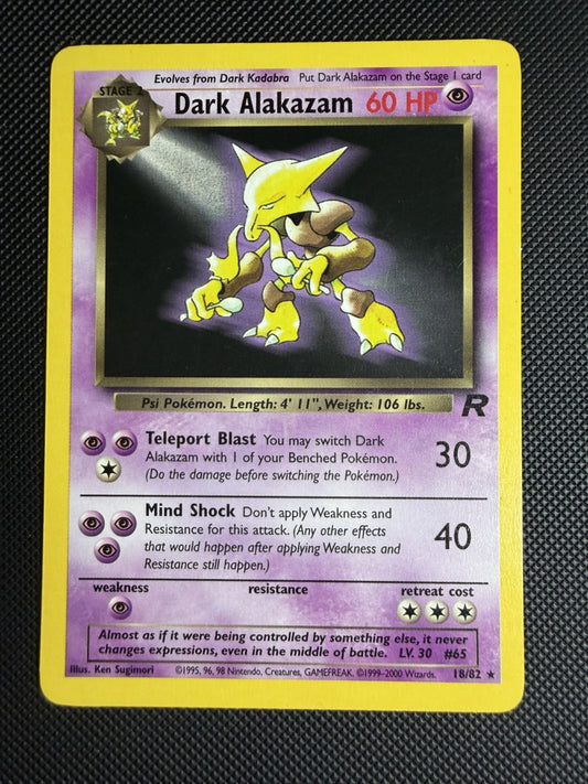 Dark Alakazam 18/82 Unlimited Non Holo - Team Rocket - Pokemon TCG - NM
