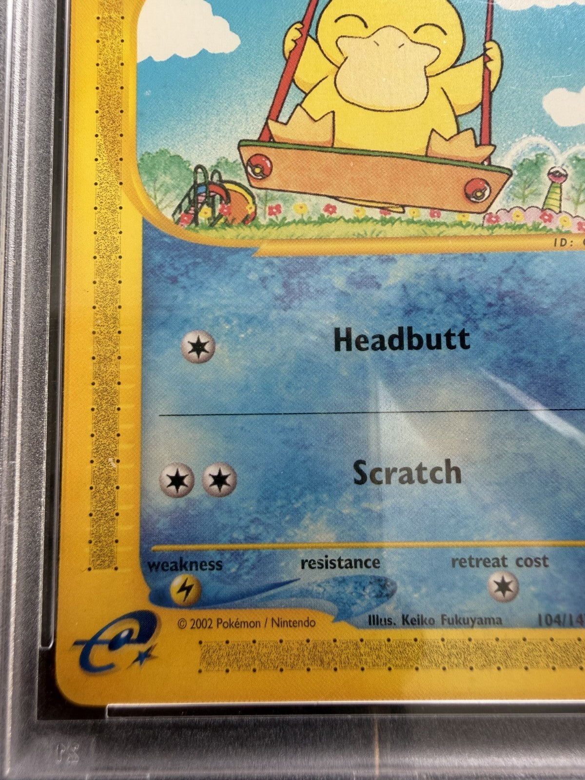 Psyduck 104/147 Aquapolis Common Pokemon Card 2002 - (Pop 141) - PSA 8