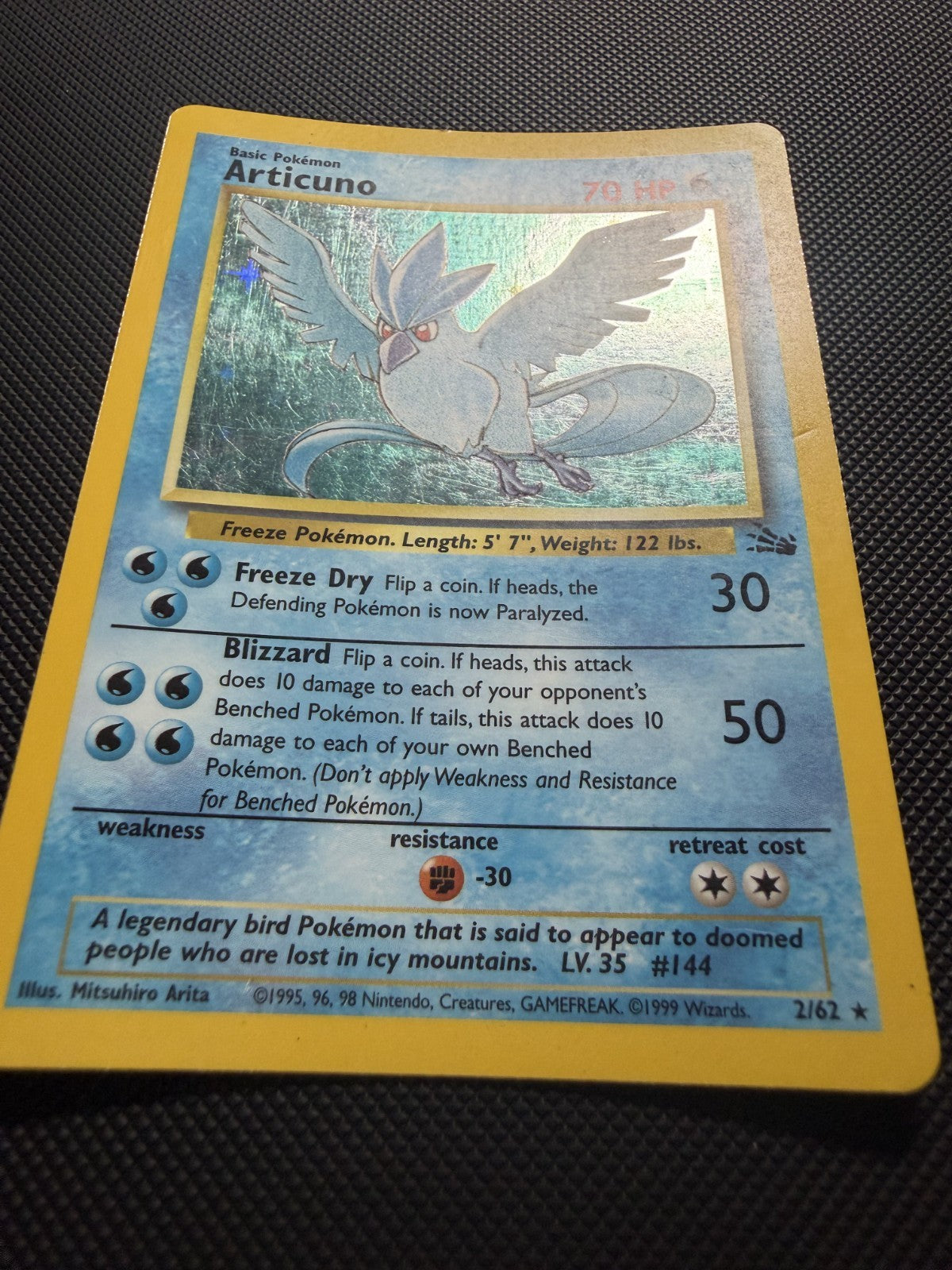 Articuno 2/62 - Fossil - Holo Rare - Pokemon Card WOTC - LP