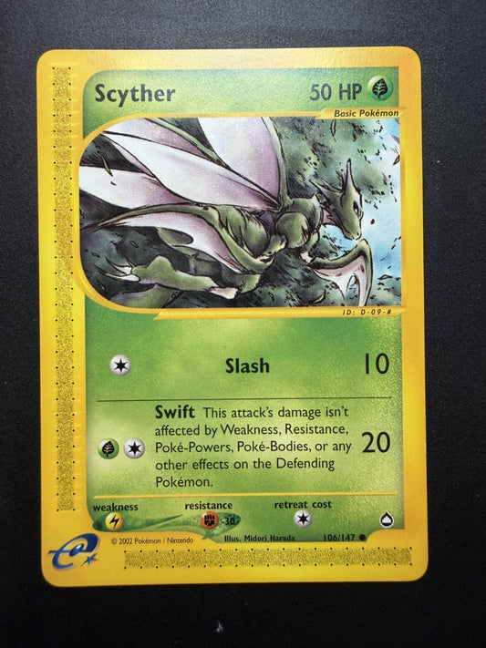 Scyther 106/147 Aquapolis Common Pokemon - NM