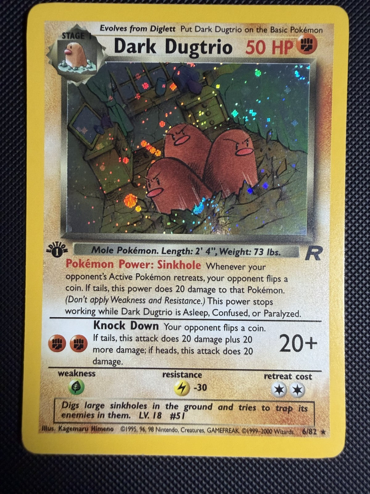 Dark Dugtrio 6/82 1st Edition Holo Team Rocket Pokemon - NM