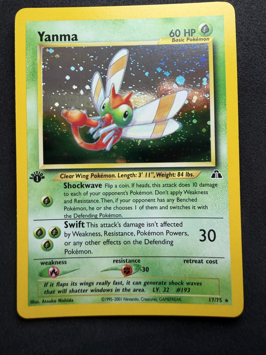 2001 Pokemon Neo Discovery Yanma Rare Holo 1st Edition 17/75 - NM