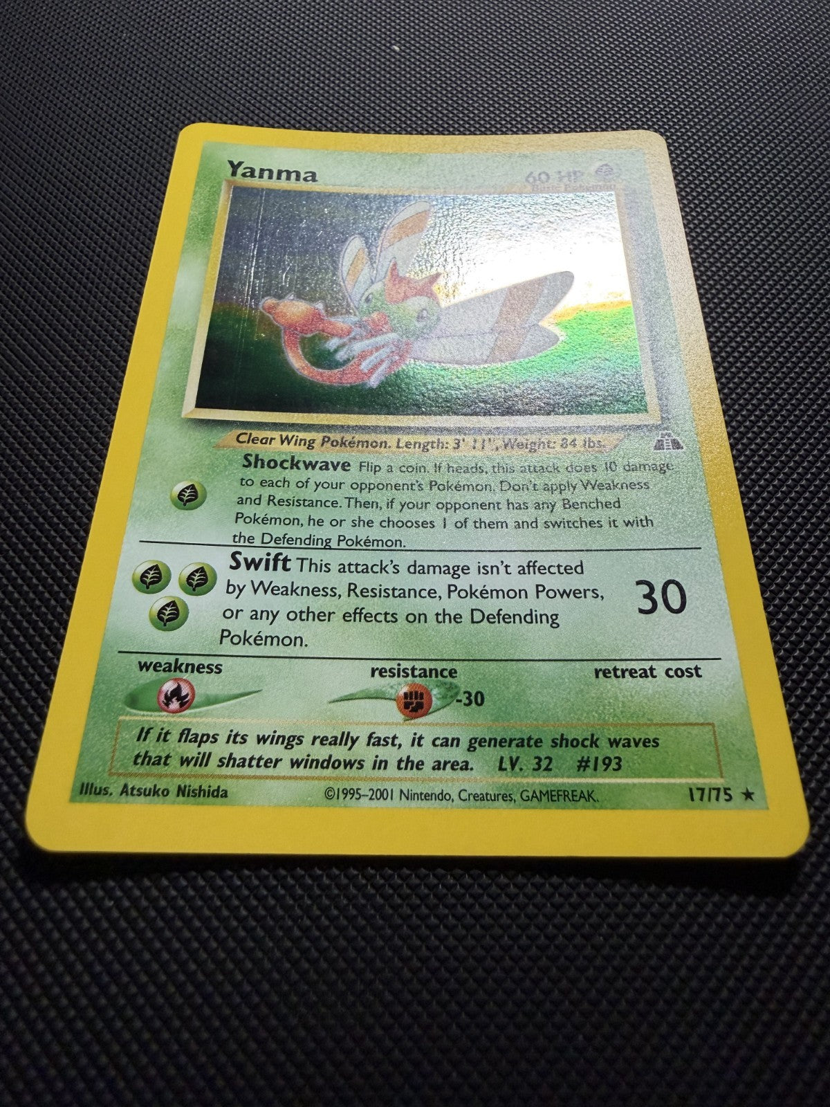 Yanma - 17/75 - Holo Rare - Neo Discovery - Pokemon Card - NM