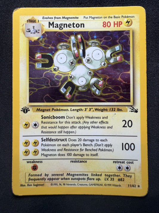 Pokemon TCG - Magneton 11/62 Fossil Holo Rare 1st Edition WOTC - MP