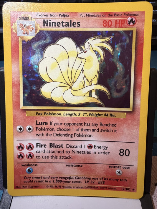Ninetales #12 Pokemon Base Set Holo - MP