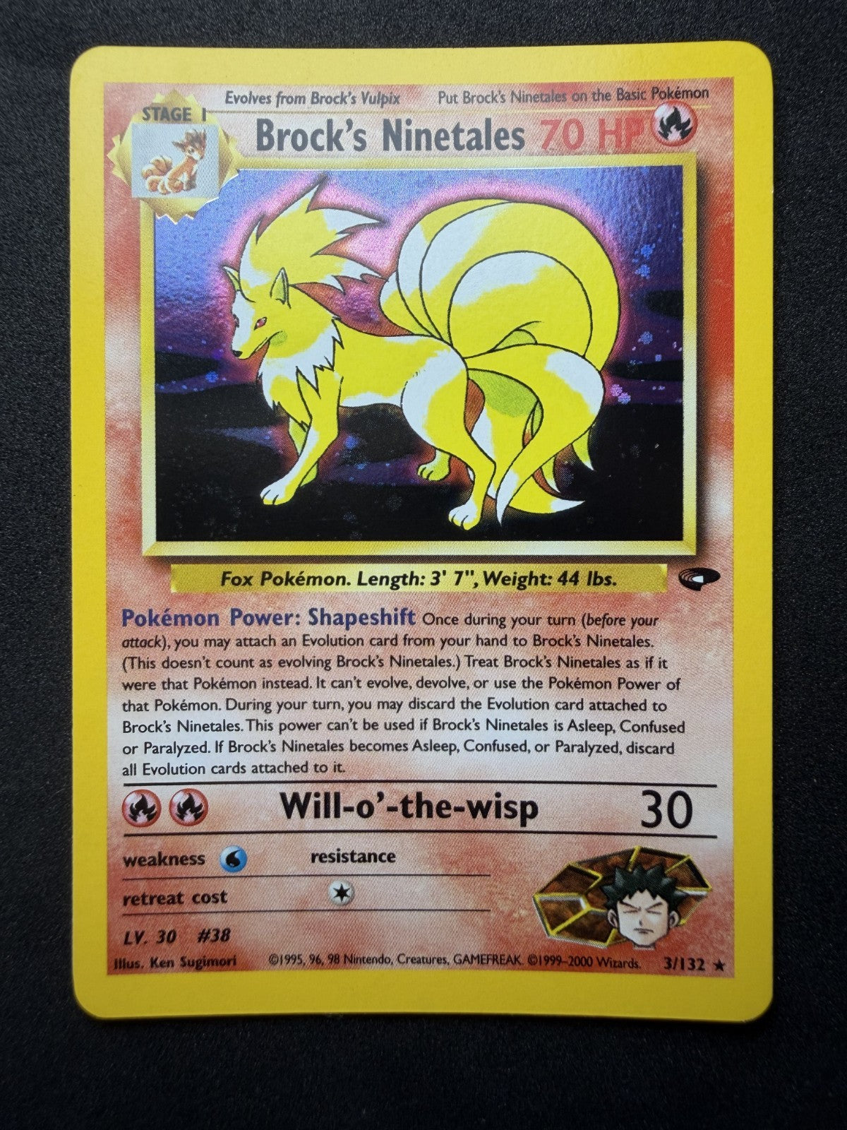 Pokemon TCG: Brock's Ninetales #3 Pokemon Gym Challenge Holo - NM