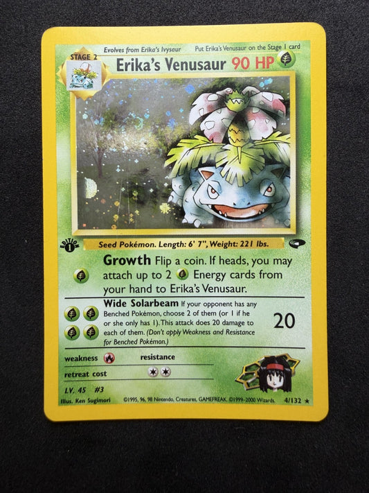 Pokemon TCG: Erikas Venusaur [1st Edition] #4 Pokemon Gym Challenge - LP & SWIRL