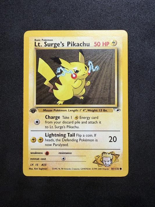 Pokemon - 1st Edition - Lt. Surge's Pikachu #081/132 - NM