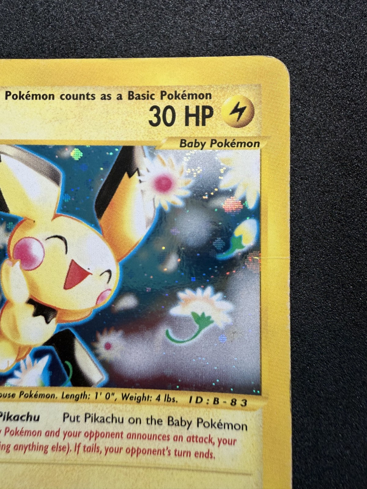 English Pokémon card - PICHU 22/165 Holo Expedition set - & SWIRLL - MP