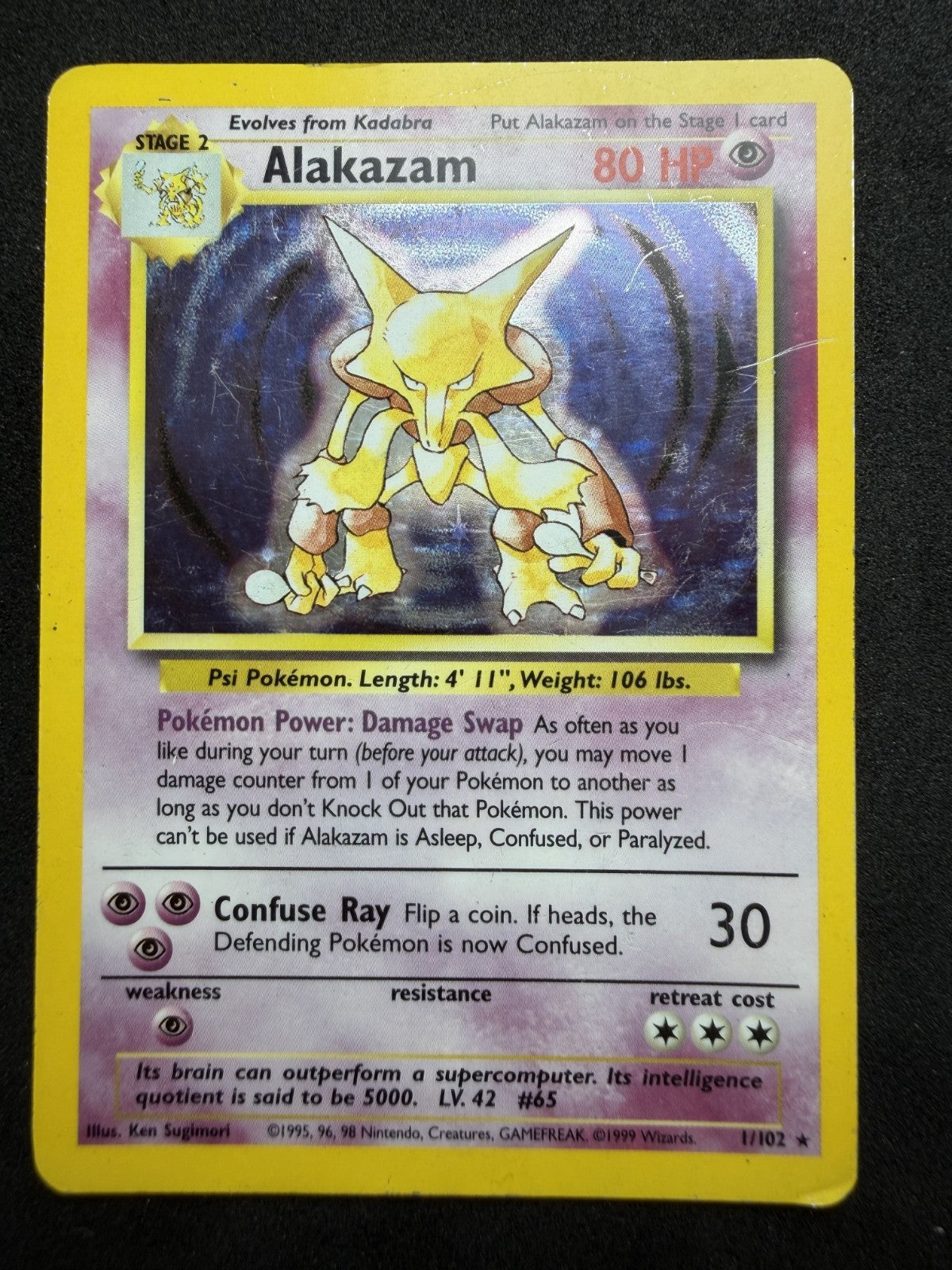 Pokemon TCG: Alakazam #1 Pokemon Base Set Holo - MP