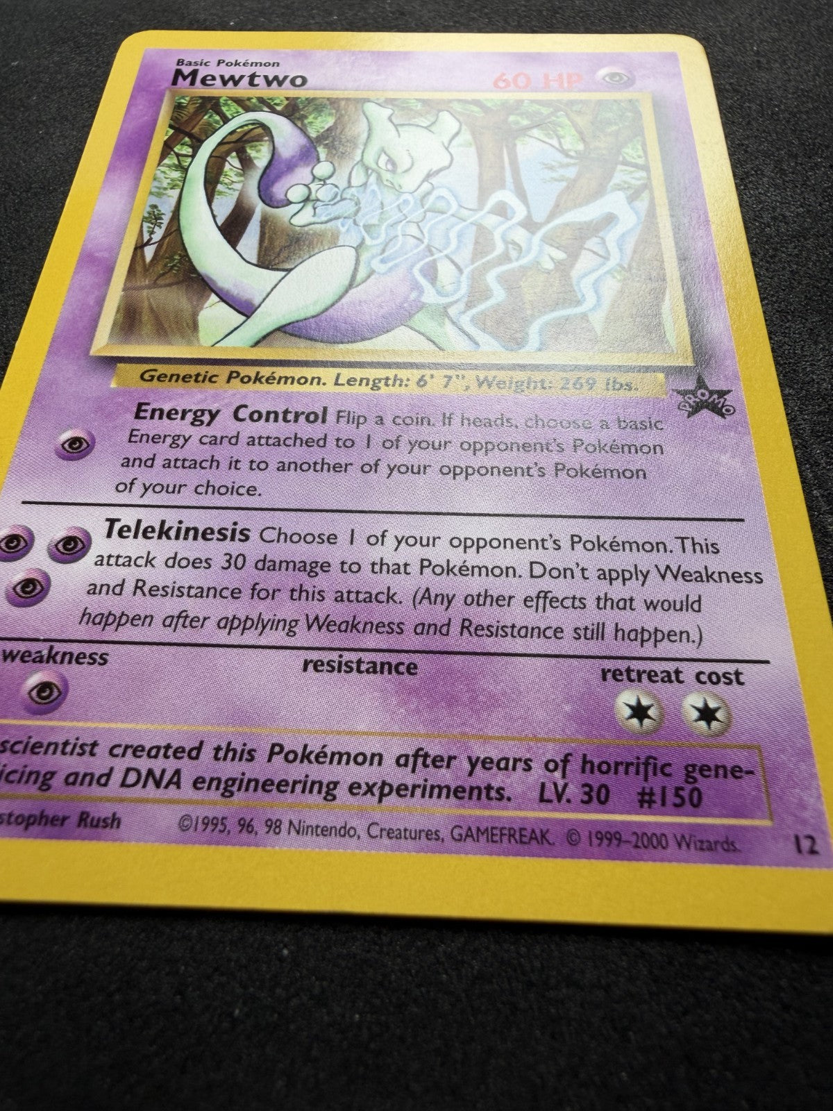 Mewtwo #12 Rare Black Star Promo WoTc Pokemon Card - NM